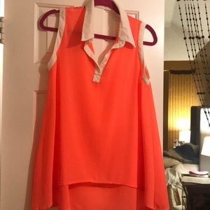 Bright neon orange size Large summer tank top 🌞